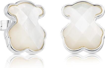 Tous Silver Teddy Bear Earrings with Mother-of-Pearl Icon Color 815113500