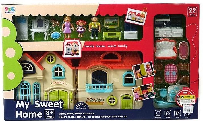 Produktbild Adar Puppenhaus mit Figuren und Möbellicht