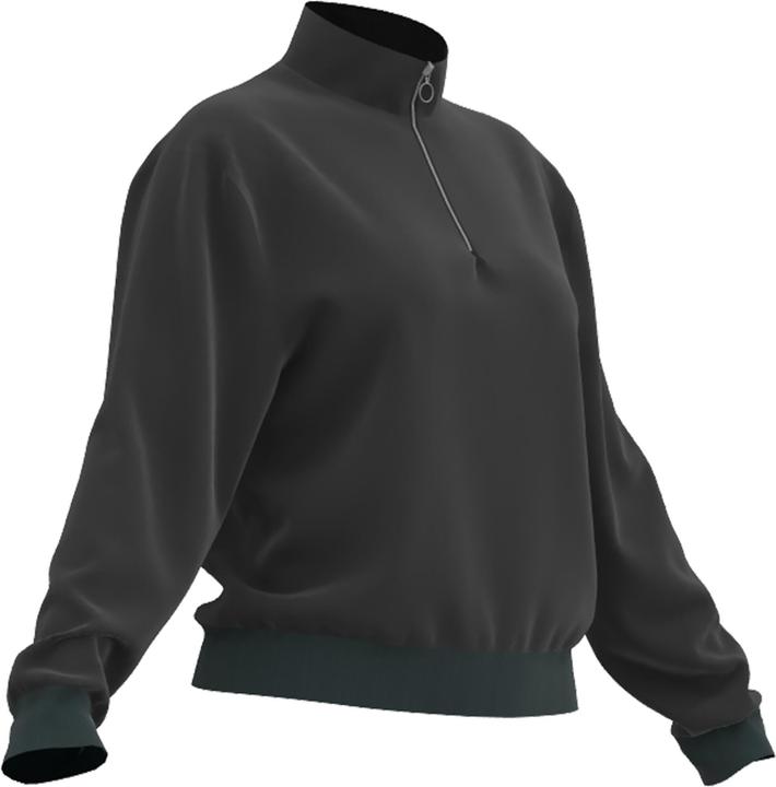 Domyos Sweatshirt Damen Langarm Reissverschlusskragen - 120 schwarz