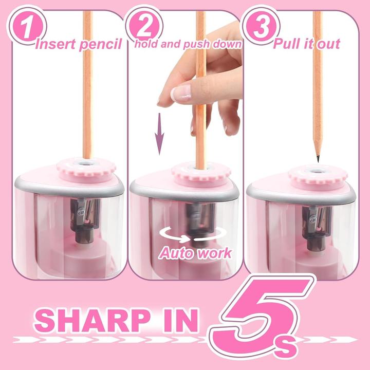 Immagine prodotto ASMI Elektrischer Bleistiftspitzer Pink