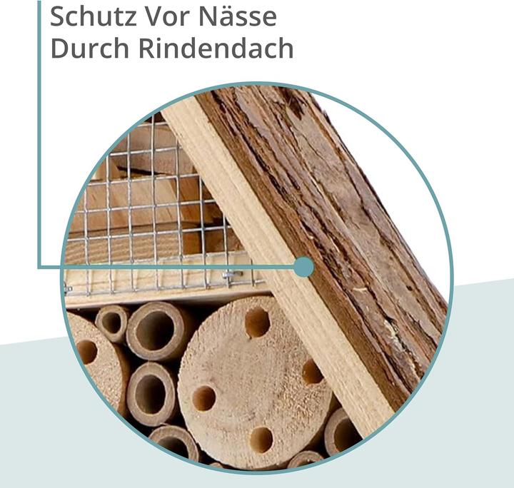 Produktbild Wildlife Friend Grosses Wildbienenhotel mit Rindendach (Schmetterlinge, Florfliegen, Marienkäfer, Wildbienen)