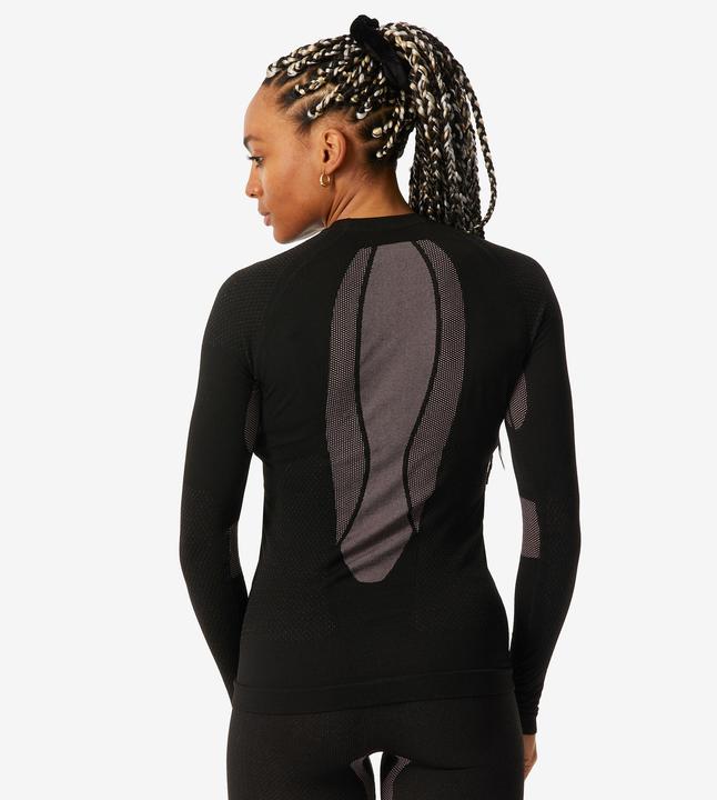 Actual product image Wedze Women's functional ski underwear seamless shirt - BL500 I-Soft pink/black (S)