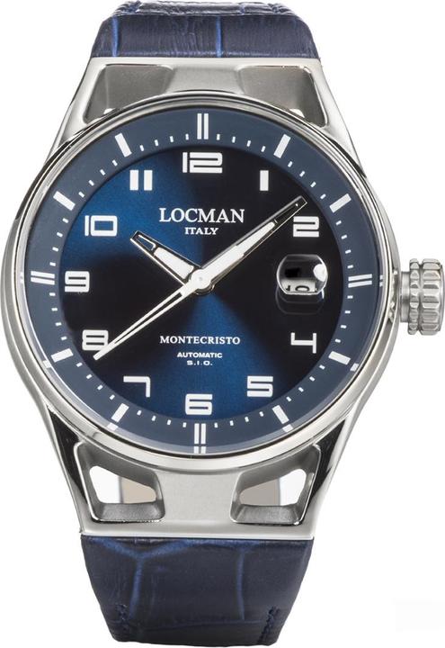 Actual product image Locman Italy Mens Watch Montecristo Automatic blue 41 mm Ref. 0541 (Analogue wristwatch, 41 mm)