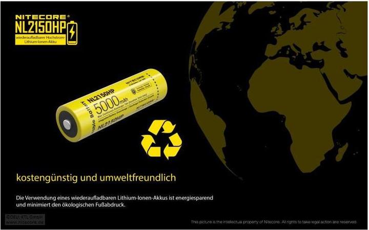 Actual product image Nitecore Li-Ion Akku Typ 21700 - 5000mAh - NL2150HP