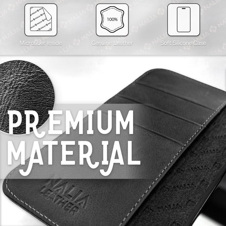 Produktbild Nalia Echt-Leder Flipcase (Apple iPhone 14 Pro)