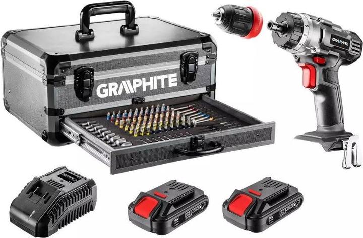 Graphite Energy + set in aluminum housing: drill 2x18V (Akkubetrieb)