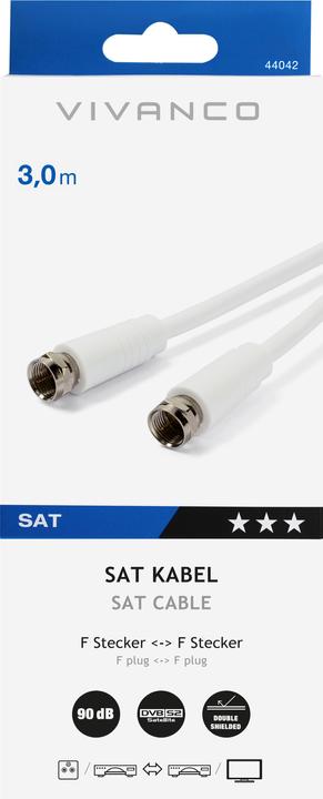 Produktbild Vivanco Antennen, SAT Anschlusskabel (1x F-Stecker (90 dB, Antennenkabel)