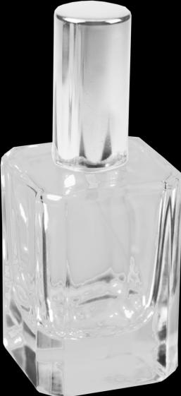 Actual product image Flacon, square, with atomiser pump + silver cap, for 50 ml (50 ml)