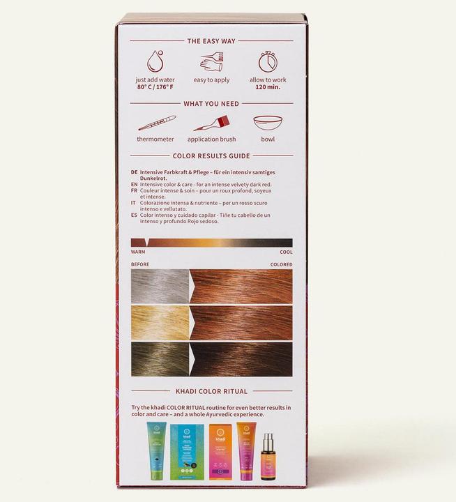 Image du produit Khadi Couleur de cheveux aux herbes Henné, Amla & Jatropha (Rouge)