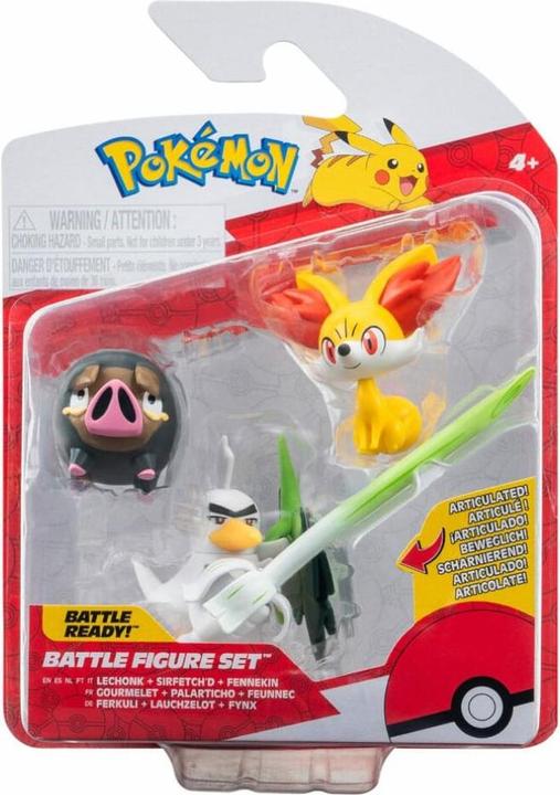 Produktbild Jazwares Pokémon Battle Figure Set Figuren 3er-Pack Fynx, Ferkuli, Lauchzelot 5 cm