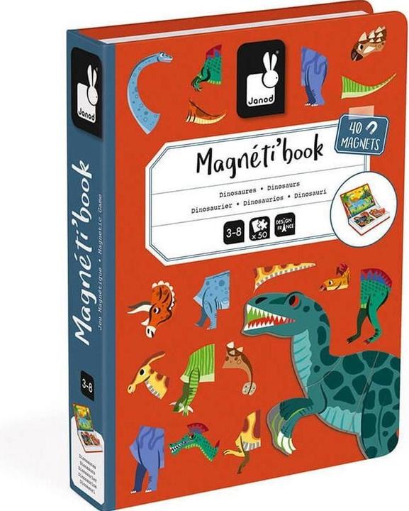 Janod Magneti'book Dinosaurier (Italienisch, Französisch, Deutsch, Englisch)