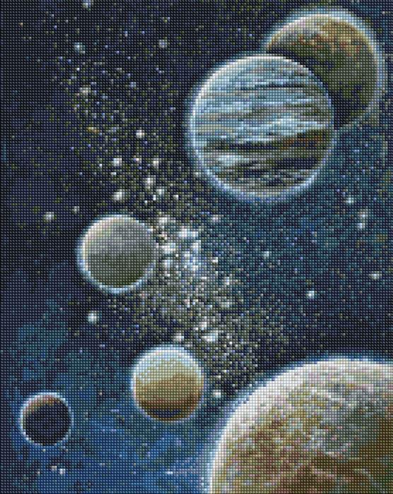 Image du produit Ideyka Diamond Painting - Espace inexploré avec cadre 40 x 50 cm