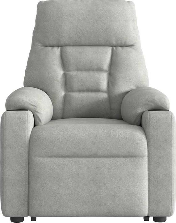 Immagine prodotto VidaXL Poltrona massaggiante con ausilio stand-up Tessuto in microfibra grigio chiaro Poltrona relax