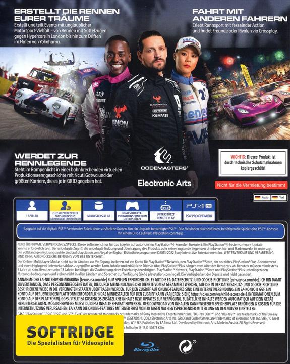 Immagine prodotto EA Games Leggende della griglia (PS4, EN)