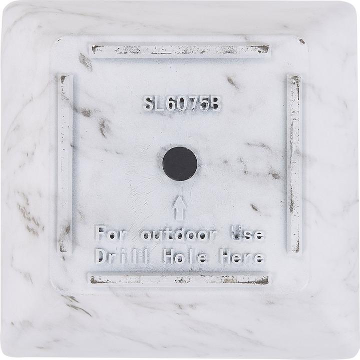 Actual product image Beliani Flowerpot Set of 2 white marble look square 28 x 28 x 34 cm MIRO (28 cm)
