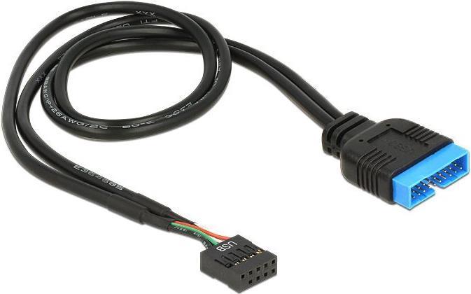 Immagine prodotto Delock USB 19 Pin - USB 9 Pin, 0,45 m, nero (83776) (0.45 m, USB 2.0)