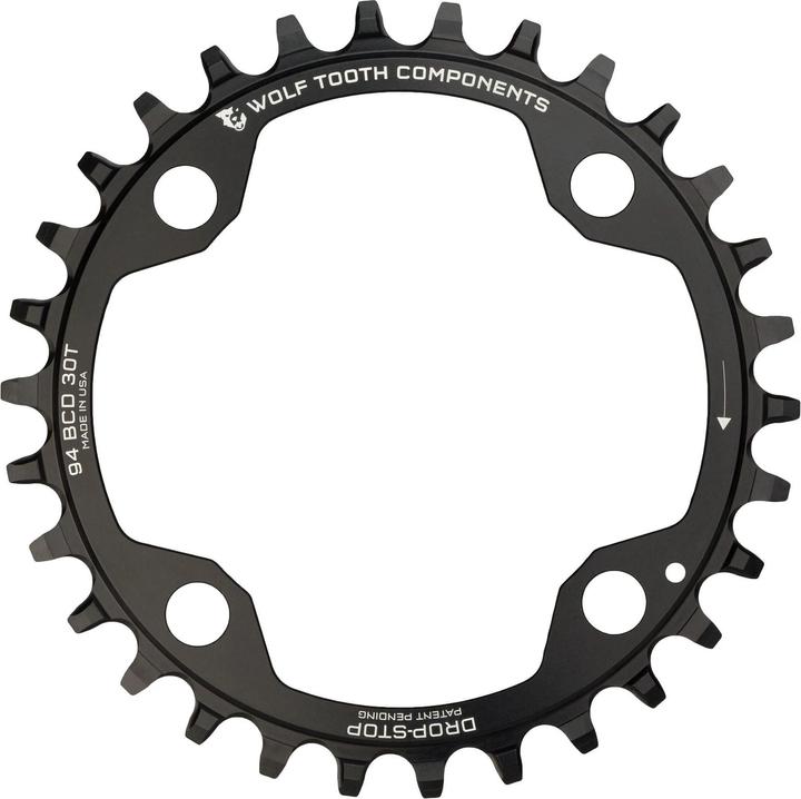 Actual product image Wolf Tooth SRAM chainring, 94 BCD, 4-hole, 32 t., black (94)