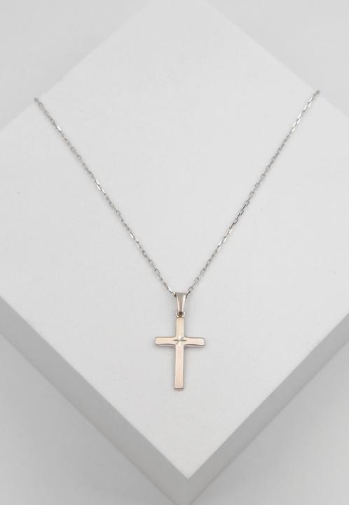 Immagine prodotto Muau Ciondolo croce oro bianco 750, 26x12 mm (Oro bianco 750/18 carati)