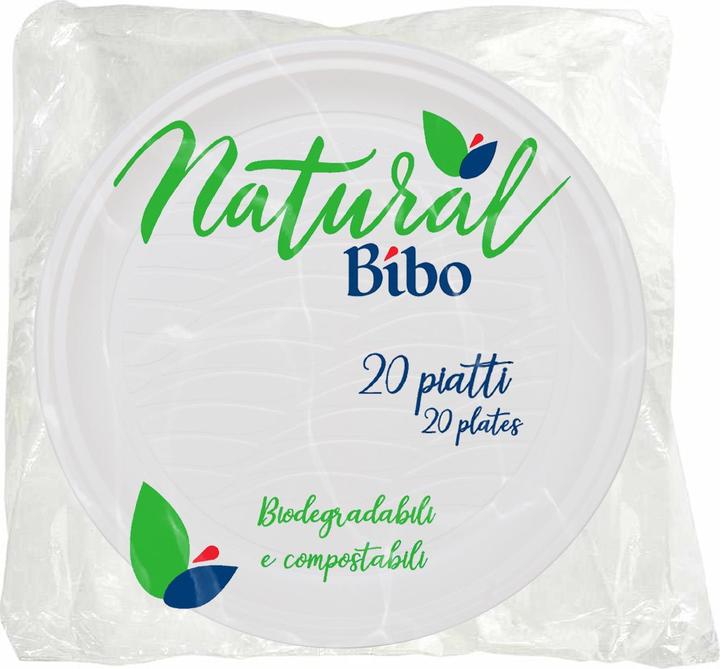 Produktbild Bibo 20 Biologisch abbaubare und kompostierbare Dessertteller aus Biokunststoff (20 x)