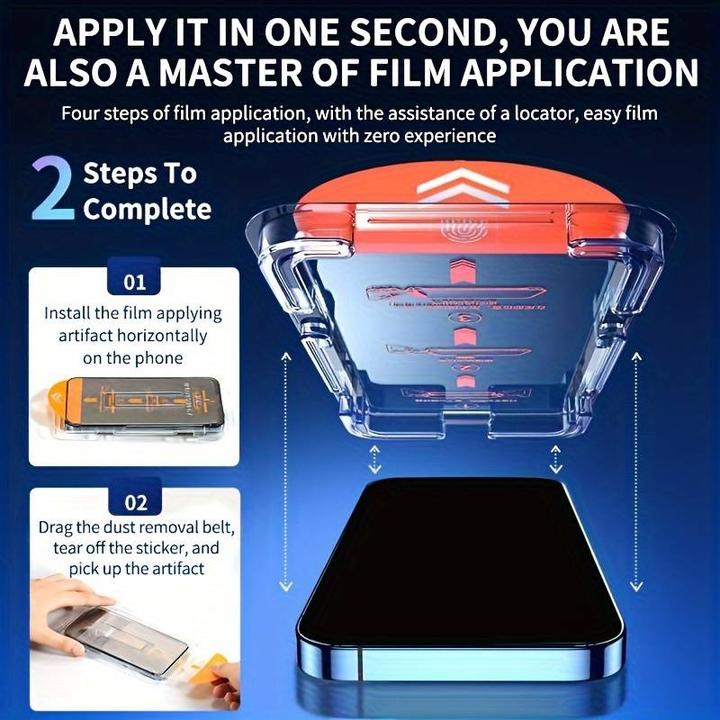 Actual product image PhoneLook 2-pack of anti-spy protective screens with automatic quick-fit set and dust protection (2 Piece, Apple iPhone 13 Pro Max)