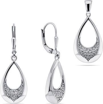 Brilio Silver Gentle Silver Jewelry Set Set207w Pendant Earrings