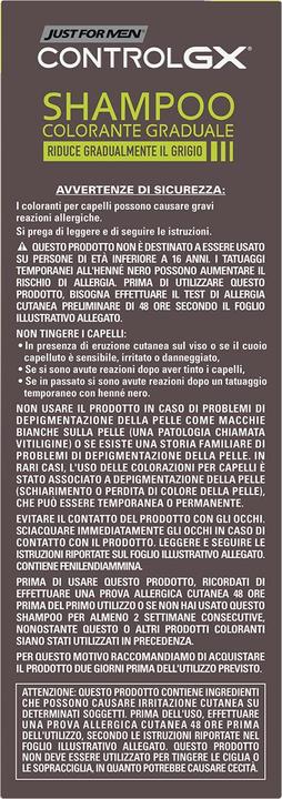 Immagine prodotto Just For Men Control GX Shampoo Colore Graduale 118ml - Nero (118 ml, Shampoo liquido)