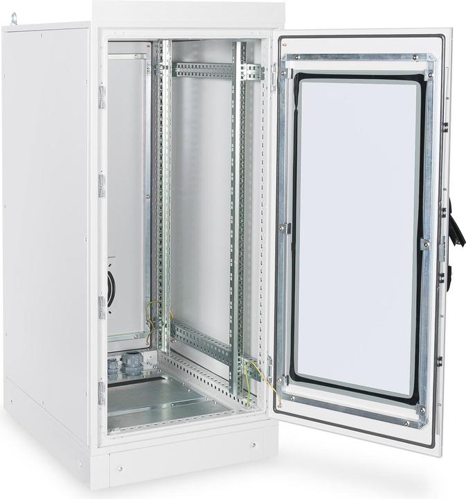 Immagine prodotto Digitus Armadio di rete 24U per interni IP55 1300x600x800mm porta in vetro temperato inclusa base Grigio (24 HE, Rack da 19 pollici)