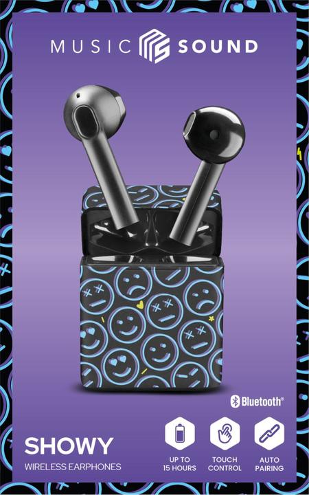 Actual product image Music Sound Cellularline Music & Sound Bluetooth Earphones Fantasy SMILE Black (ANC, 15 h, Wireless)