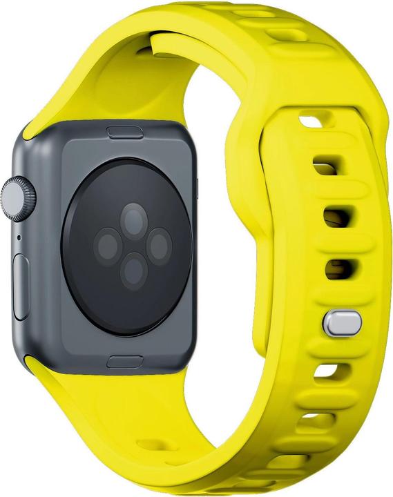 Actual product image 3MK Silicone Watch Strap żółty/yellow dla Apple Watch 42/44/45/49mm (Stainless steel, Silicone)