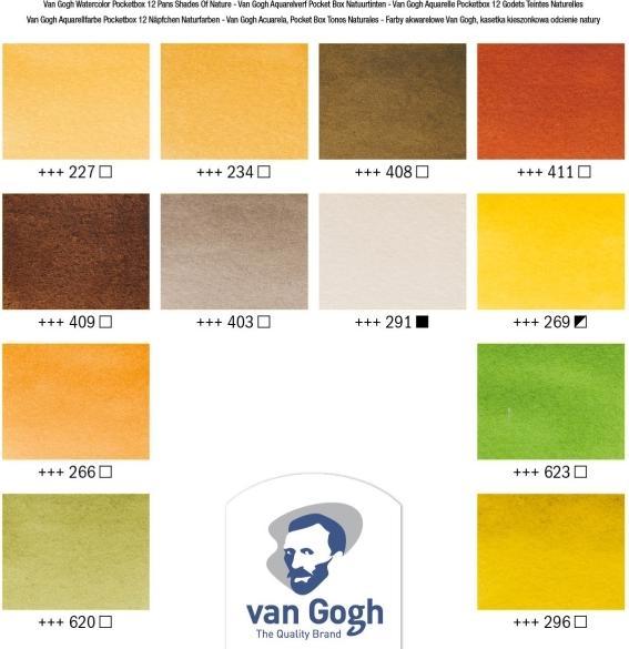 Royal Talens Watercolour Van Gogh, box of 12, natural colours (Natural colours, 12 ml)