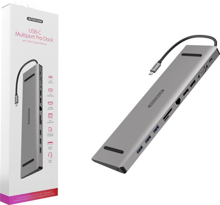 Produktbild Sitecom CN 389 Multiport Pro Dock (USB-C, 10 Ports)