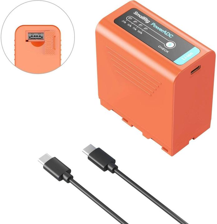 Produktbild SmallRig 4972 NP F970 USB C Rechargeable Camera Battery (Orange) (Kamera Akku)