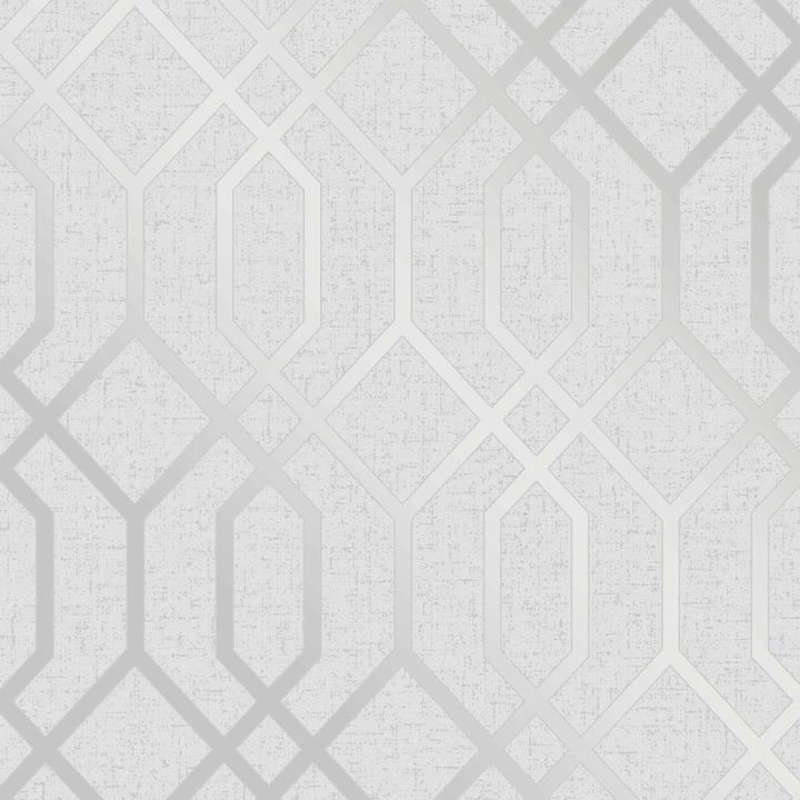 Actual product image Fine Decor Quartz Trellis Geometric Textured Wallpaper (52 x 1000 cm)