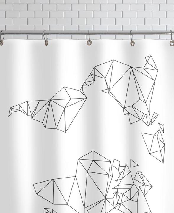 Produktbild Juniqe Geometrical World - white - Weltkarten (150 x 200 cm)