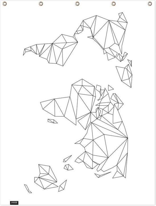 Produktbild Juniqe Geometrical World - white - Weltkarten (150 x 200 cm)