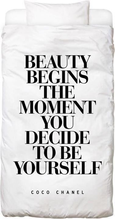 Image du produit Juniqe Beauty Begins - Citations et slogans (Set de linge de lit, 160 x 240 cm, 50 x 70 cm)
