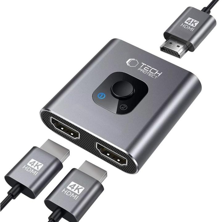Immagine prodotto Tech-Protect HB07 HUB Adapter 2in1 HDMI 4K 60HZ - gray (HDMI, 4.70 cm)
