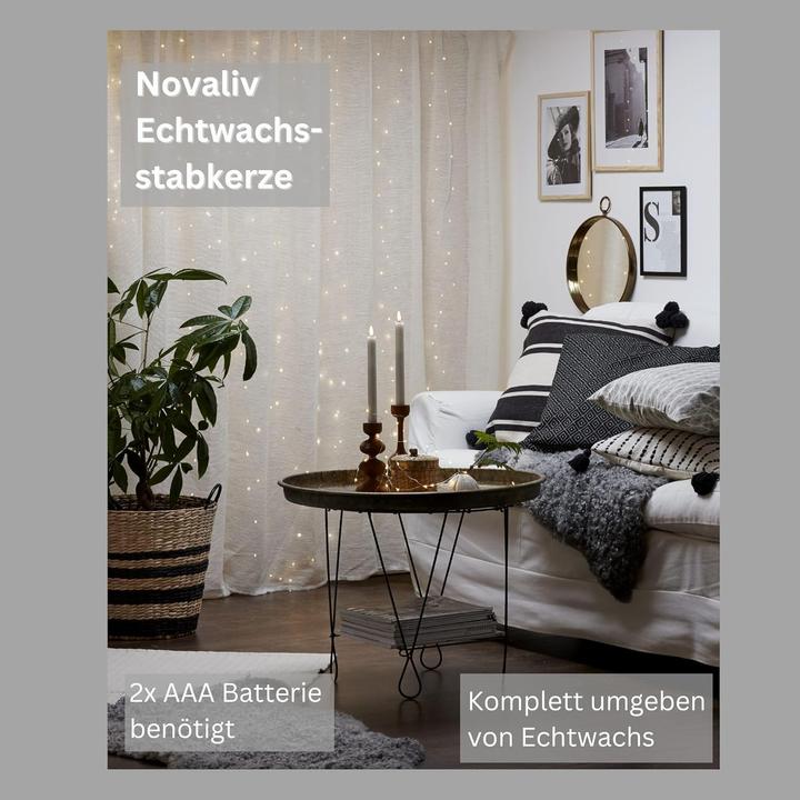 Immagine prodotto Novaliv Candela LED a bastoncino 2pcs per interni con funzione timer - 6 ore - Bianco - 20cm di altezza per (2 x)