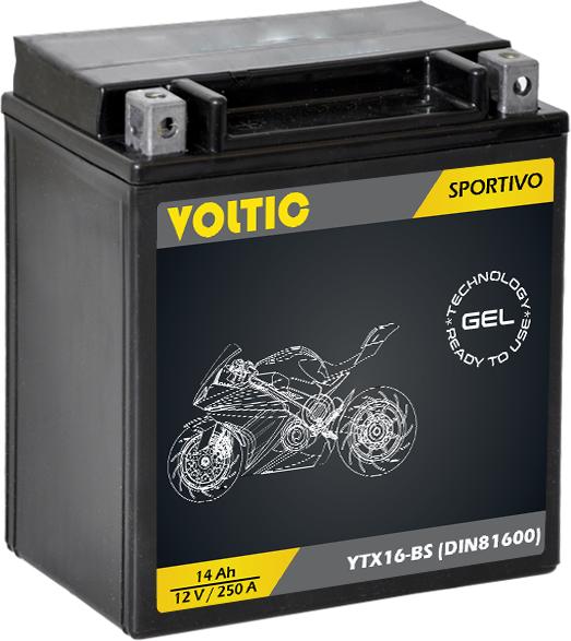 Image du produit Voltic Batterie de moto Sportivo GEL YTX16-BS (DIN 81600) (12 V, 14 Ah, 250 A)