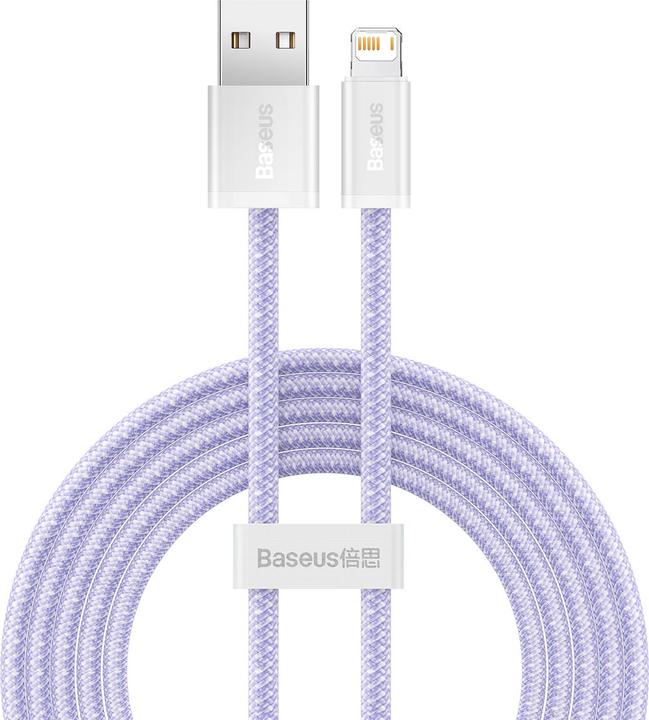 Actual product image Baseus USB cable for Lightning Dynamic 2 Series, 2.4A, 2m (purple) (2 m, USB 2.0)