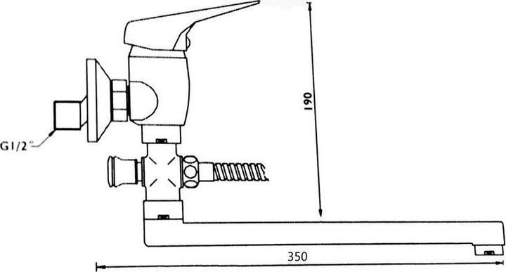 Produktbild Thema_lux BATH FAUCET LONG SPOUT L-1103A WO ACC