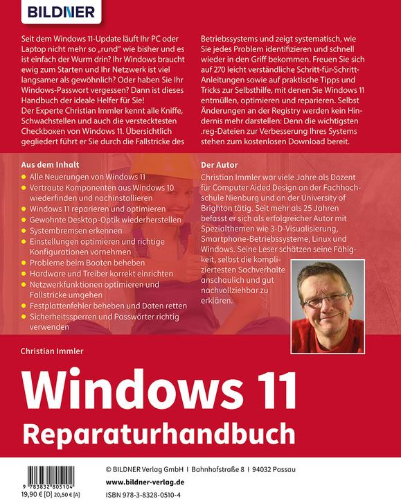 Produktbild Windows 11 Reparaturhandbuch (Deutsch, Christian Immler, 2023)