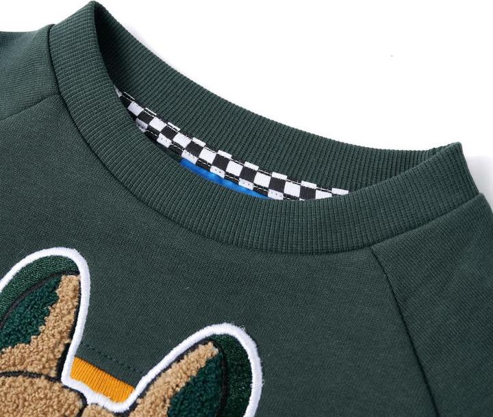 Image du produit VidaXL Sweatshirt enfant vert foncé 140,Composition : 92% Coton (140)