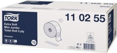 Actual product image Tork Toilet paper Mini Jumbo 3-ply paper white 600 sheets/rl. 12 Rl./Pack. (12 x)