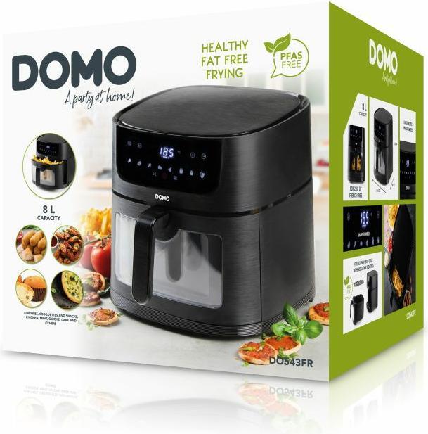 Actual product image Domo Deli-freyer hot air fryer 1800W with display, non-stick coating, overheating protection, T