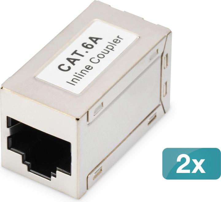 Image du produit Digitus CAT6A connecteur modulaire, entièrement blindé RJ45 vers RJ45, 2 pcs. (Raccord réseau)