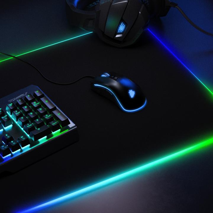 Produktbild Titanwolf RGB Gaming Mauspad, Mausmatte 900 x 400 mm, verbessert Präzision & Geschwindigkeit, schwarz (XXL)