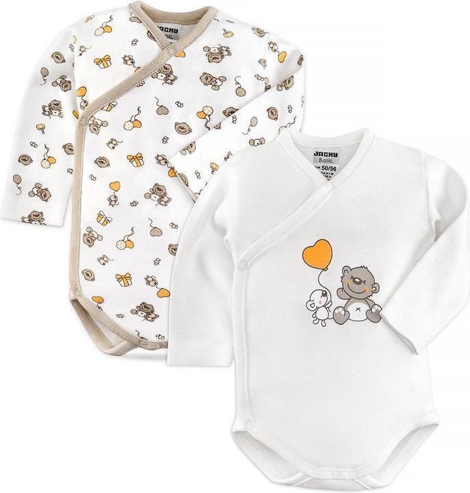 Produktbild Jacky Baby Wickelbody Langarm 2er Pack - Lovely Bear Offwhite Baby-Bodys & Wickelbodys (62, 68)