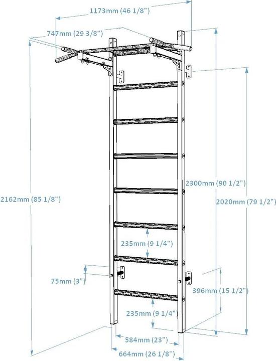 Immagine prodotto BenchK Barre a muro 221 con barra multi pull-up