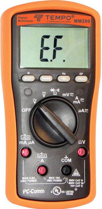 Actual product image Tempo Communications Hand Multimeter Digital MM200 (CAT IV 300V)